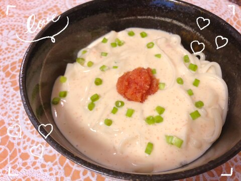 牛乳で明太クリームうどん⑅◡̈*